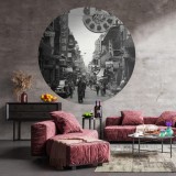 WallArt Tapet &icirc;n formă de cerc &bdquo;Hong Kong the Old Days&rdquo;, 190 cm