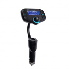 Modulator FM Bluetooth, USB/microSD, 12/24V, incarcator rapid USB dublu foto