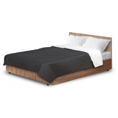 Cuvertură de pat matlasată cu ultrasunete 160x200 cm alb și negru