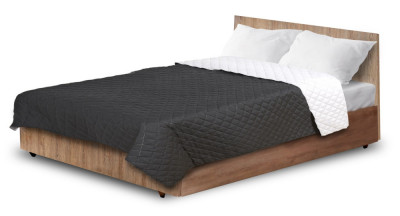 Cuvertură de pat matlasată cu ultrasunete 200x220 cm alb și negru foto