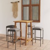 Cumpara ieftin Set mobilier de bar de grădină cu perne, 5 piese, gri