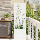 Ghiveci de Grădină cu Panou Decorativ Alb 50 x 140 cm