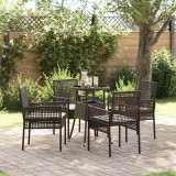 VidaXL Set de masă pentru grădină 5 pcs Maro Rattan poli