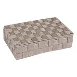 Cutie Depozitare Impletita cu Capac gri 28x18x7cm, Oem