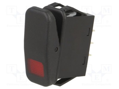 Rocker Switch SPST 2 Pozitii OFF-ON 21A/14VDC Negru IP56 cu LED SRC - SWITCH COMPONENTS foto