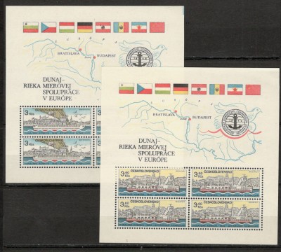 Cehoslovacia.1982 Comisia europeana de navigatie pe Dunare:Vapoare-Bl. XC.563 foto