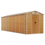 Cumpara ieftin Sopron de gradina, maro deschis, 191x640x198 cm otel galvanizat
