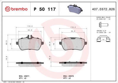 BREMBO P 50 117 PRIME LINE set placute frana,frana disc foto