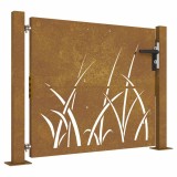 Cumpara ieftin Poarta pentru gradina, 105x80 cm, otel corten, model iarba