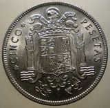 1.418 SPANIA FRANCO 5 PESETAS 1949 19-50 XF