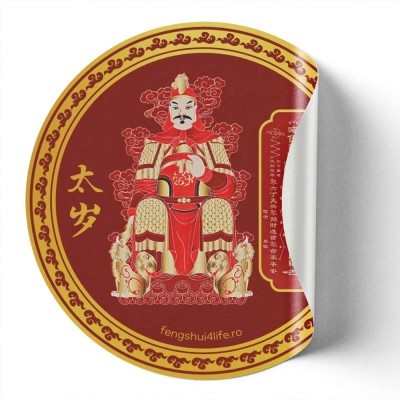 Tai Sui 2026 Abtibild sticker de protectie al anului 2026 &amp;amp;#8211; 5 cm foto