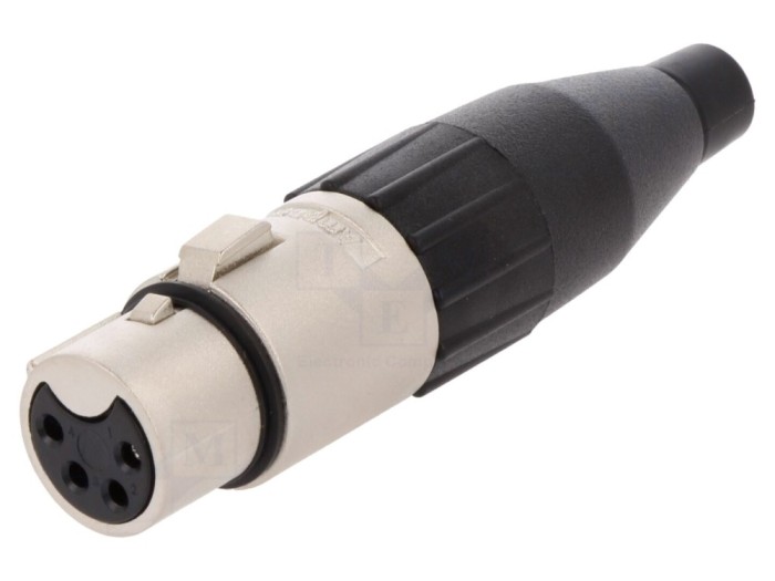 Conector XLR 4 Pin mamă pentru cablu