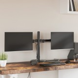 VidaXL Suport de perete pentru monitor dublu VESA 75/100 mm negru oțel