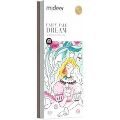Carte de colorat cu apa, pensula de pictat si culori incluse, 19 x 8 x 1.3 cm, Fairy Tale Dream Mideer MD4193