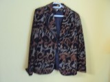 SACOU NEGRU ELEGANT,CU GULER, CU MODEL FLORAL AURIU, Time Mode, masura 46,