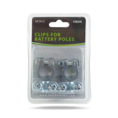 Borne baterie auto aluminiu 2buc plus /minus M`N`C 55824C foto