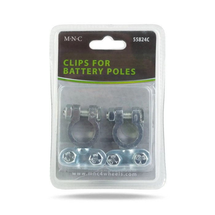 Borne baterie auto aluminiu 2buc plus /minus M`N`C 55824C