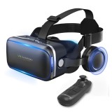 Ochelari VR 3D Universali cu Casti si Controler, Curea Ajustabila, Universali, Lentile HD, Experienta Imersiva 3D pentru Jocuri, Video si Filme, Compa