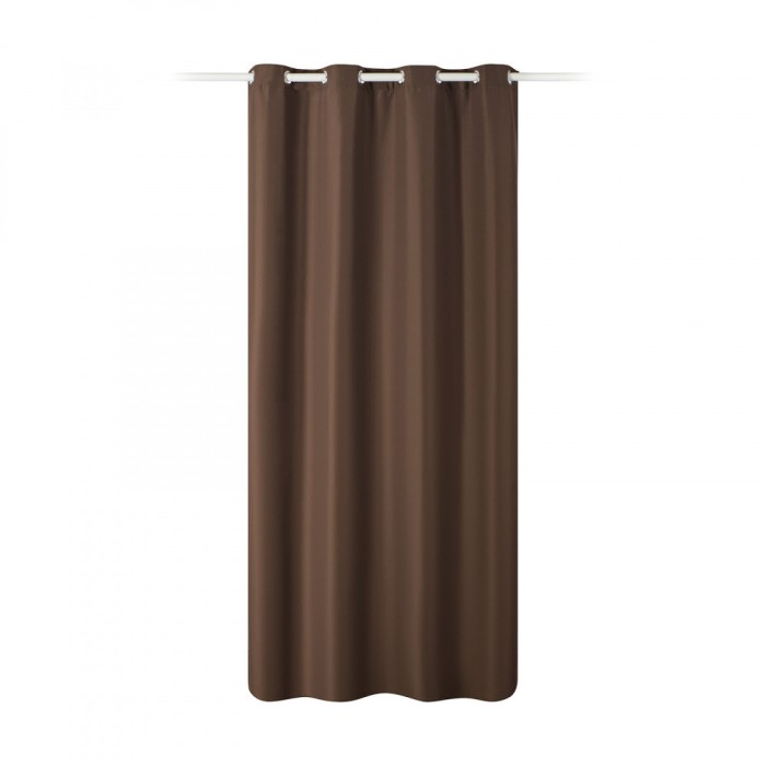Draperie opaca Stella cu inele Jemidi, 140 x 245 cm, Maro, Poliester, 55283.18.01