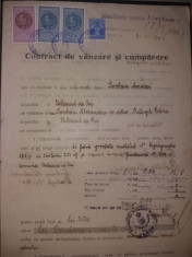 LOT 30 Document 1933 cu timbre fiscale Carol al II lea-efigia in cerc.aviatie foto