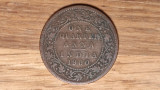 India Britanica - moneda de colectie - 1/4 quarter anna 1900 - Victoria - bronz, Asia