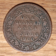 India Britanica - moneda de colectie - 1/4 quarter anna 1900 - Victoria - bronz