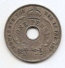 Africa de Vest Britanica 1 Penny 1936 KN -Edward VIII, Cupru-nickel,30.5mm KM-16 foto
