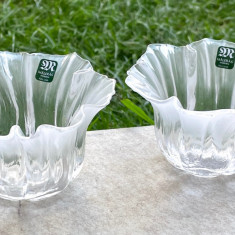 Doua vase din cristal MALERAS SWEDEN FULL LEAD, design Mats Jonasson