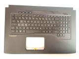 Carcasa superioara cu tastatura palmrest Laptop, Asus, ROG Strix GL703VM, GL703GE, GL703VD, cu iluminare RGB, layout DE