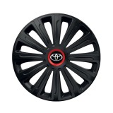 Cumpara ieftin Set 4 capace roti Negre Cu Inel Rosu Trend R16 pentru gama auto Toyota, Autohelix MSA