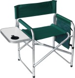 Scaun camping pliabil verde cu masuta laterala si suport pahar