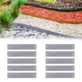 10er Set Rasenkanten Metall 18.5 cm hoch, 12 m lang | Beeteinfassung | Beetumrandung | Beetbegrenzungen, Color-GS: grau