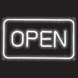 Panou LED Neon, Model &quot;Open&quot;, Alb, Dimensiuni 41x23.5cm, Alimentare USB, Oem