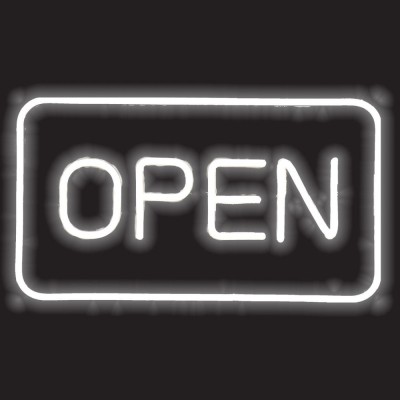 Panou LED Neon, Model &amp;quot;Open&amp;quot;, Alb, Dimensiuni 41x23.5cm, Alimentare USB foto