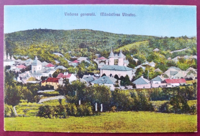 Vederea generala - Manastirea Varatec - 1928 - printata, color, necirculata, Editura F. Ruckenstein
