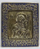 Icoana din Bronz, Maica Domnului cu Pruncul, Rusia, Secol XIX