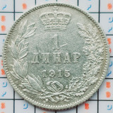 Serbia 1 Dinar 1915 argint - Petar I - km 25 - A032, Europa