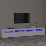 Comoda TV cu lumini LED, alb, 240x35x40 cm GartenMobel Dekor, vidaXL