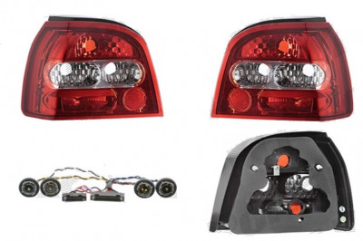 Set stopuri Spate VW Golf 3 (1h), 08.1991-04.1999, Cabrio, Hatchback, partea Stanga+Dreapta, transparent; tuning; Omologare: ECE, Taiwan foto