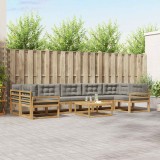 vidaXL Set de canapele de exterior cu pernă 6 pcs Alb și gri deschis 3386200