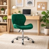 Cumpara ieftin Scaun de birou, Artool, Avola, rotativ, catifea, verde, 53.5x55x72.5-86.5 cm