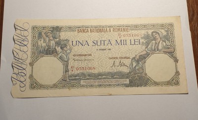 100000 lei 1946 Decembrie XF++ foto