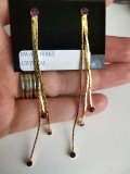 REDUCERE-Cercei lungi mov- inox placati cu aur galben 18k