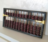 Abac vintage retro socotitoare negru mahon calcule matematice piesa de colectie cu ornamente metalice aurii