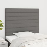 Cumpara ieftin Tăblii de pat, 2 buc, gri &icirc;nchis, 90x5x78/88 cm, textil