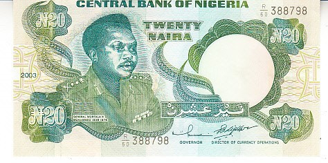 M1 - Bancnota foarte veche - Nigeria - 20 naira - 2003