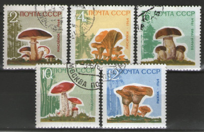 URSS 1964 - ciuperci, serie stampilata foto