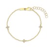 Bratara din Aur 14k cu Cruciulite Delicate, Reglabila 12,7 - 15,2 cm, pentru Bebelusi si Fetite