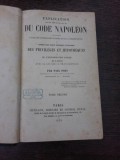 Explications du Code Napoleon - Paul Pont (carte i limba franceza, din biblioteca marelui Jurist M.C. Dumitrescu, contine Ex Libris libraria M.C. War