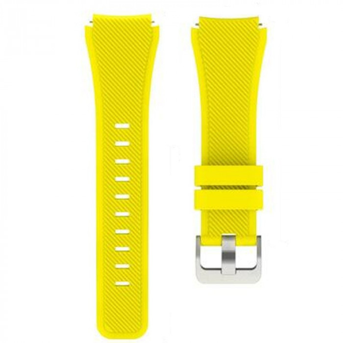 Curea din silicon, compatibila Samsung Galaxy Watch 46mm, telescoape QR Yellow